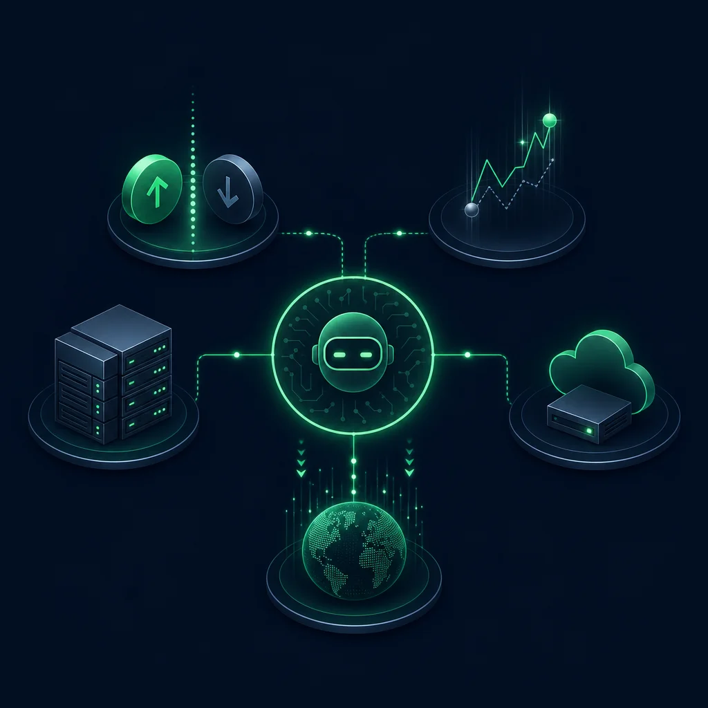 Abstract view of execution factors including spread, slippage, broker server, VPS latency and tick data
